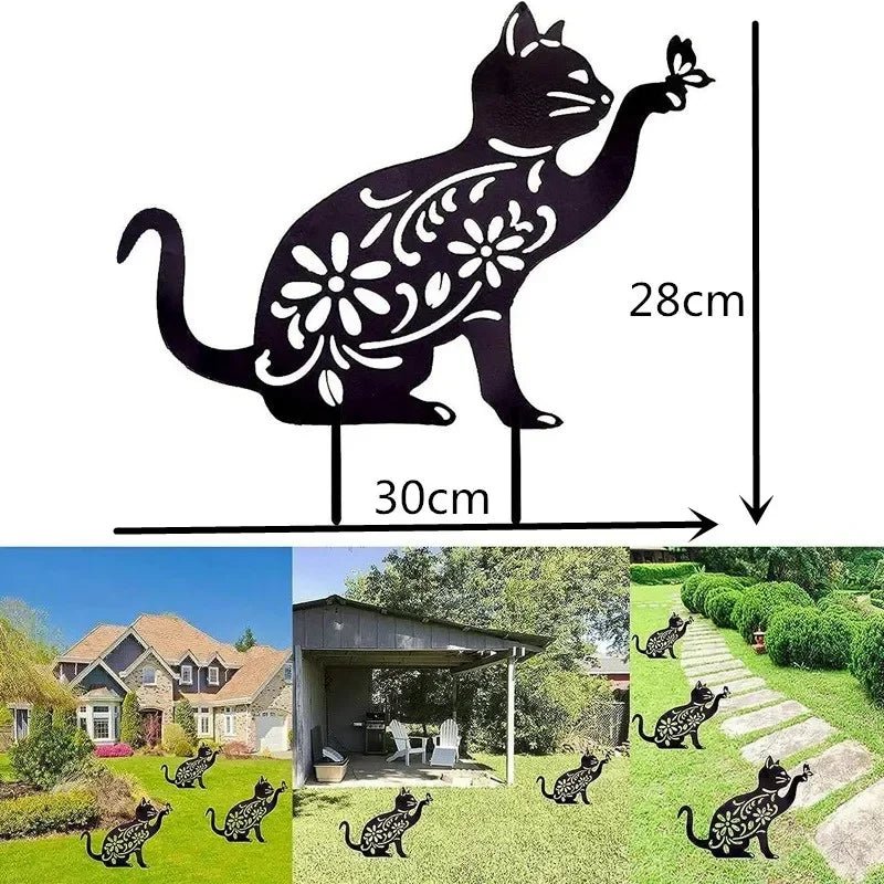 Black Cat Garden Stake