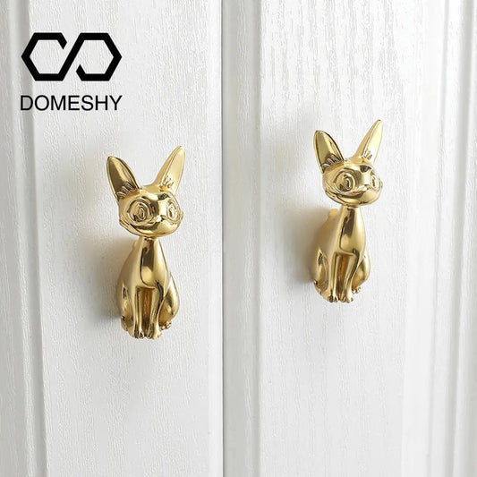 Brass Cat Door and Cabinet Knob
