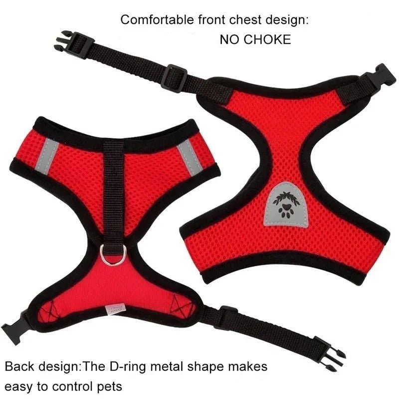 Breathable Reflective Cat Harness with Adjustable Lead Leash
