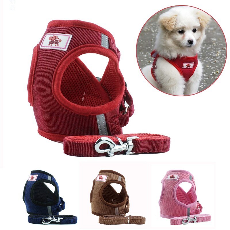 Breathable Reflective Harness Leash Set with Adjustable Vest