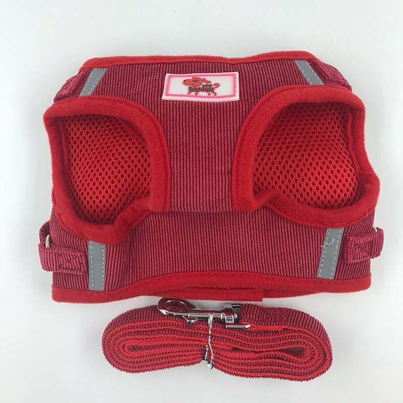 Breathable Reflective Harness Leash Set with Adjustable Vest