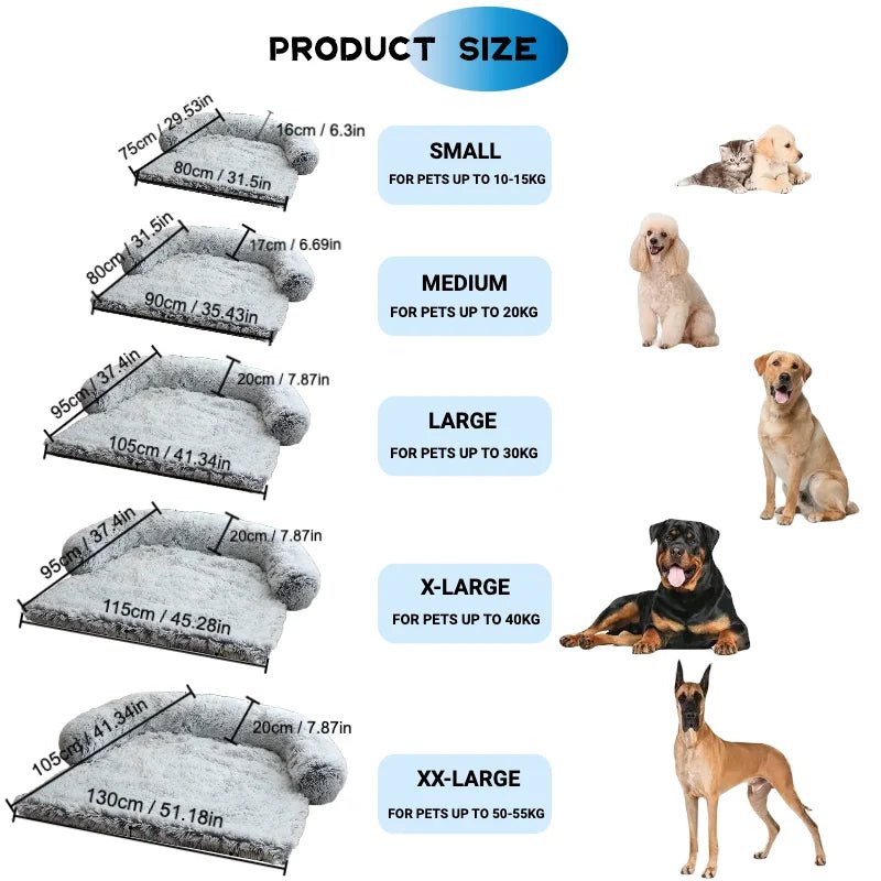 Calming Non-Slip Sofa Plush Cat and Dog Bed