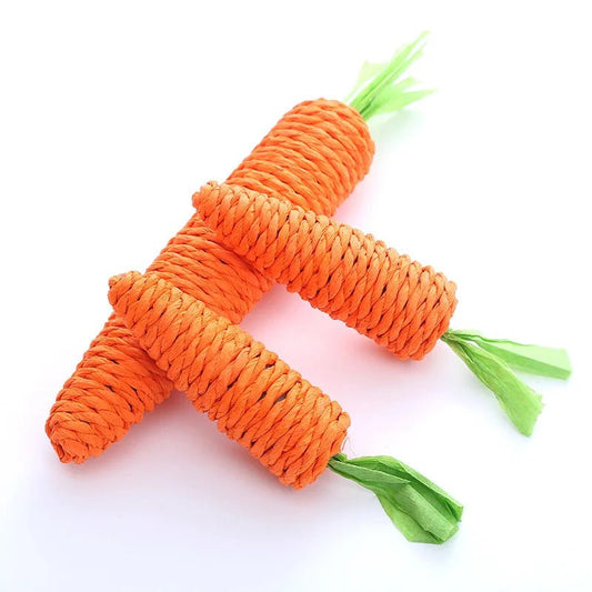 Carrot Knitted Rope Carrot Plush Toy with Bell