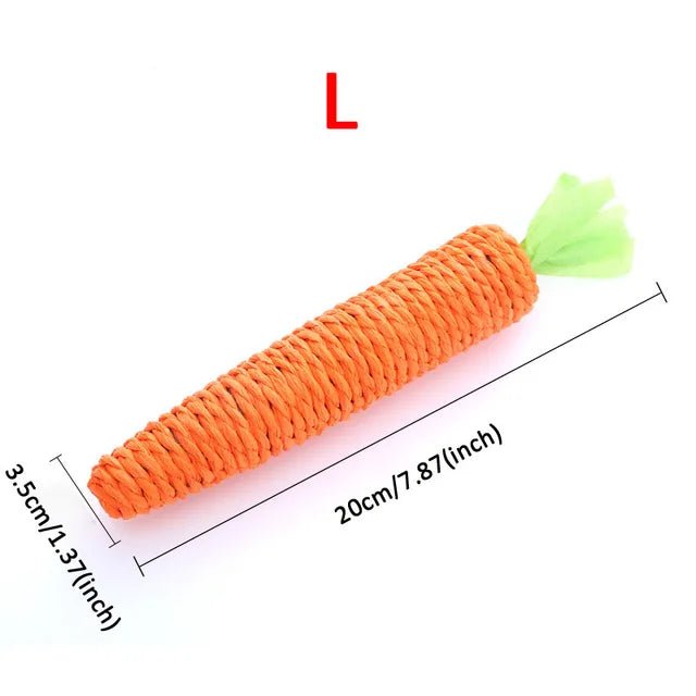 Carrot Knitted Rope Carrot Plush Toy with Bell