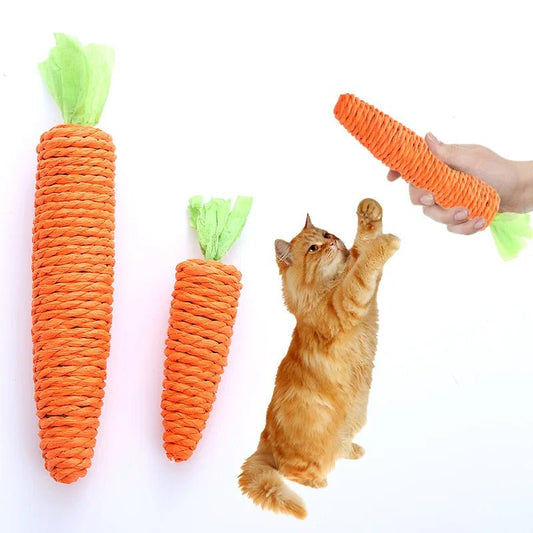 Carrot Knitted Rope Carrot Plush Toy with Bell