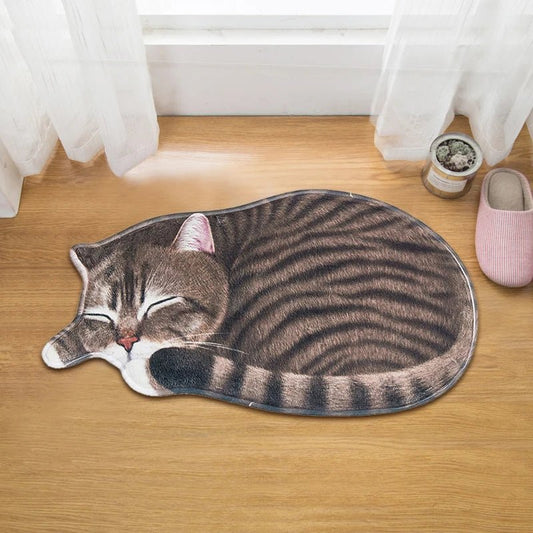 Cartoon Cat Non-Slip Bedroom Rug