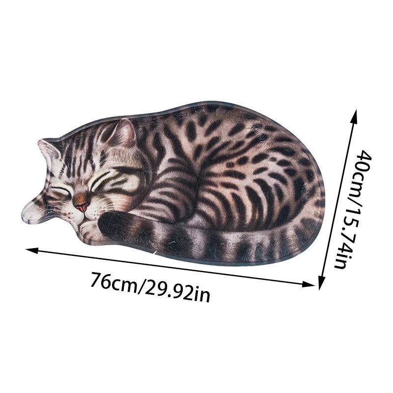 Cartoon Cat Non-Slip Bedroom Rug