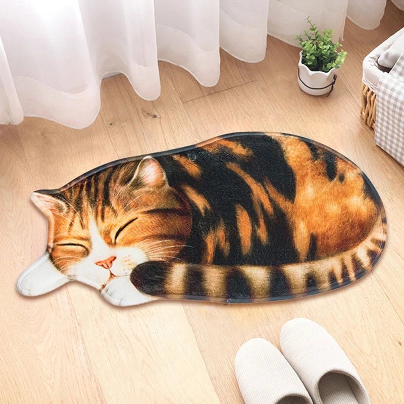 Cartoon Cat Non-Slip Bedroom Rug