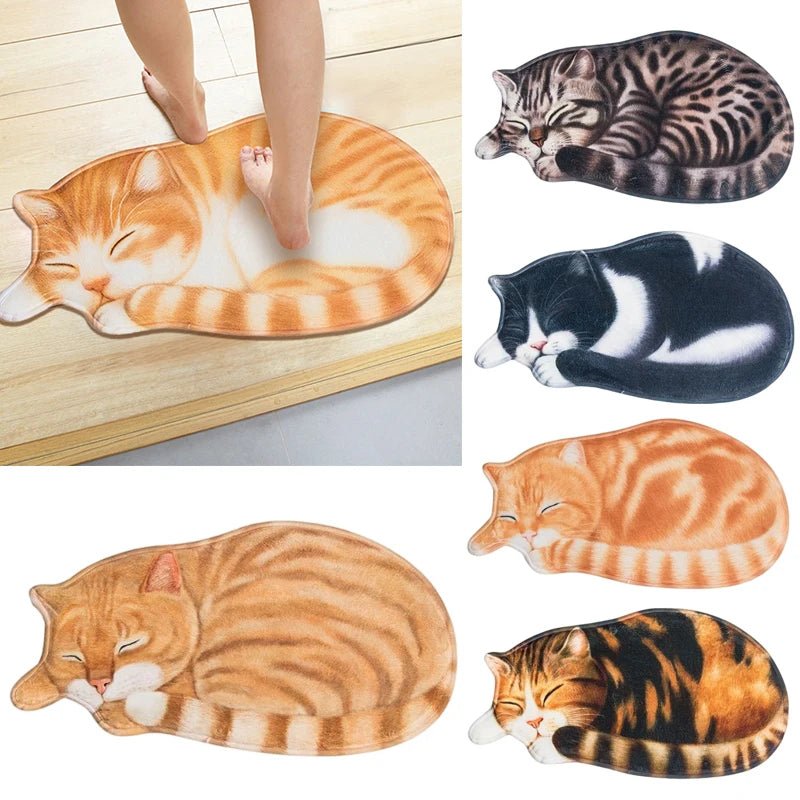 Cartoon Cat Non-Slip Bedroom Rug