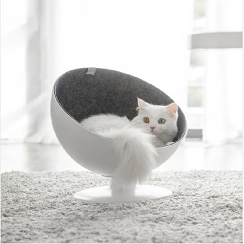 Cat Boss Fiber Spinning White Interactive Rotary Pet Nest