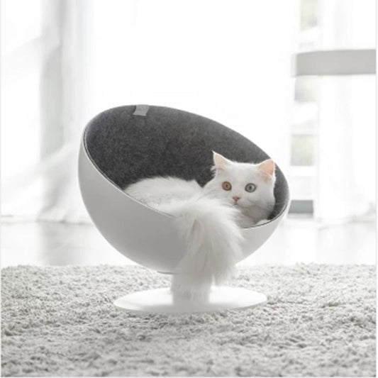 Cat Boss Fiber Spinning White Interactive Rotary Pet Nest