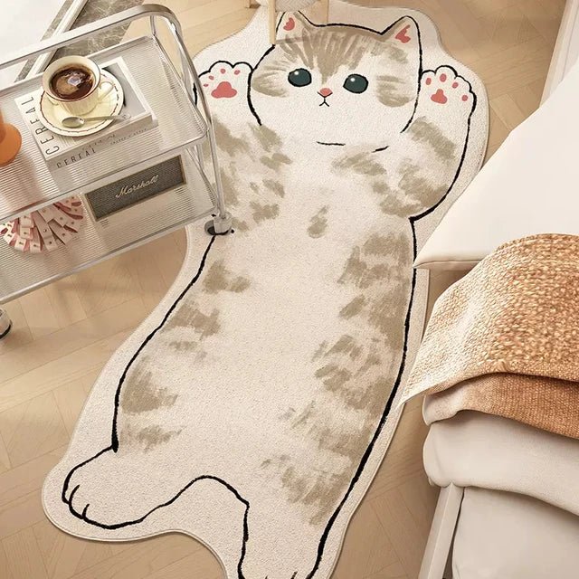 Cat in Cow Outfit Cartoon Rug