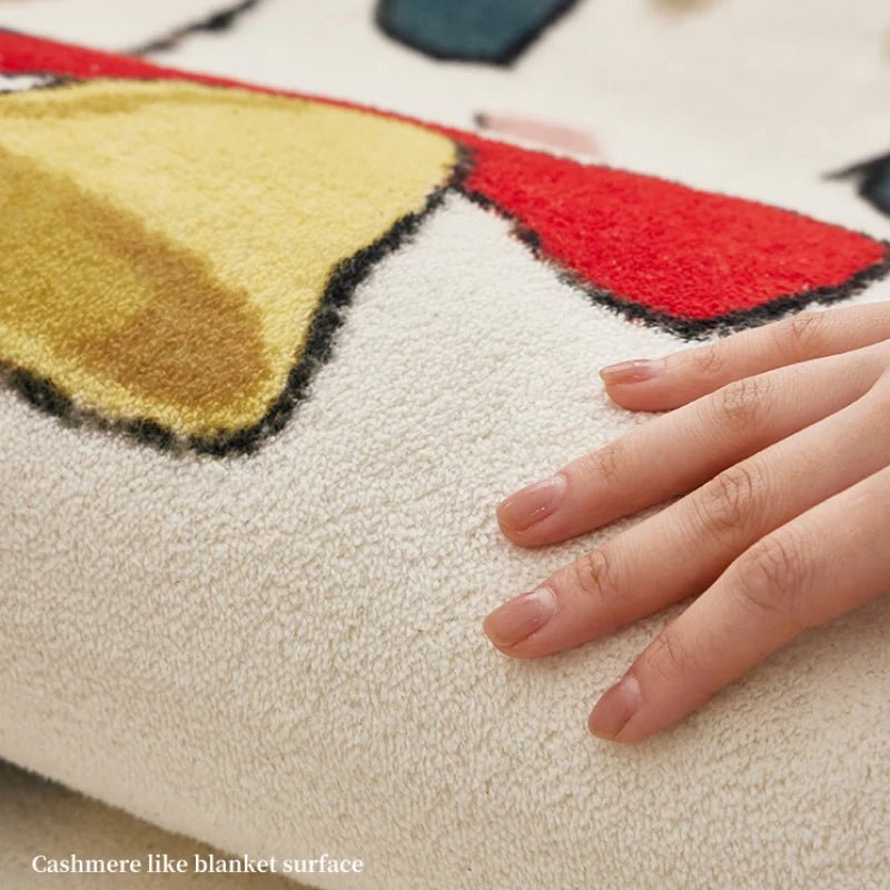 Cat in Cow Outfit Cartoon Rug