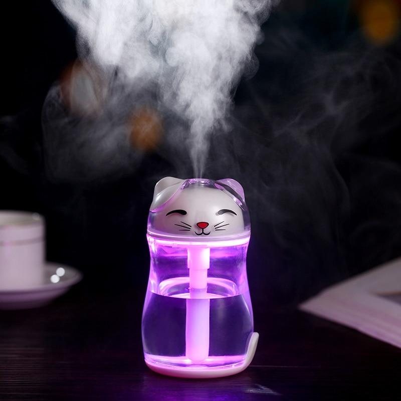 Cat LED Light Humidifier USB Air Diffuser