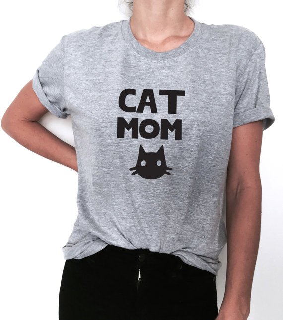 Cat Mom Cotton Printed T-Shirt