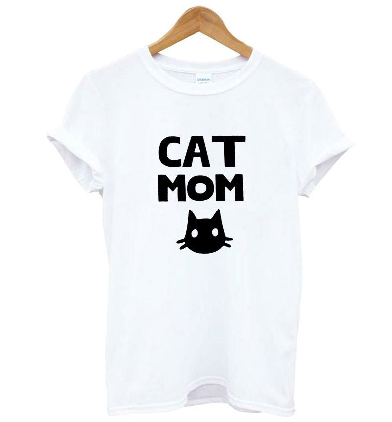 Cat Mom Cotton Printed T-Shirt