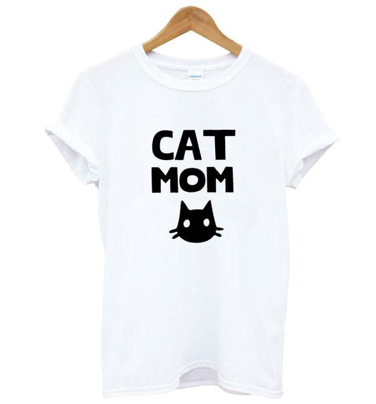 Cat Mom Cotton Printed T-Shirt