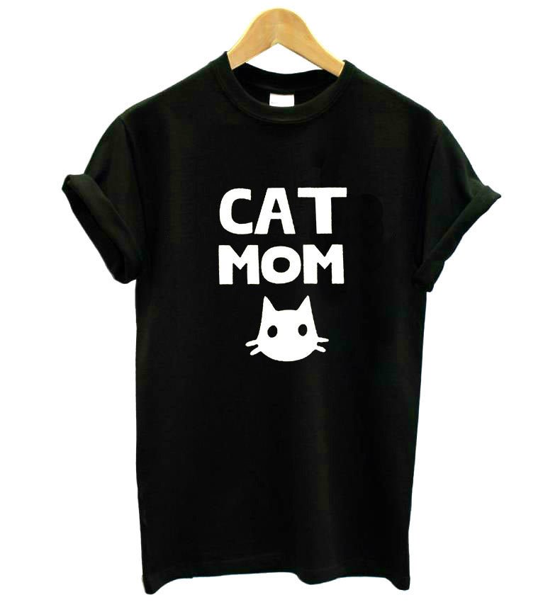 Cat Mom Cotton Printed T-Shirt