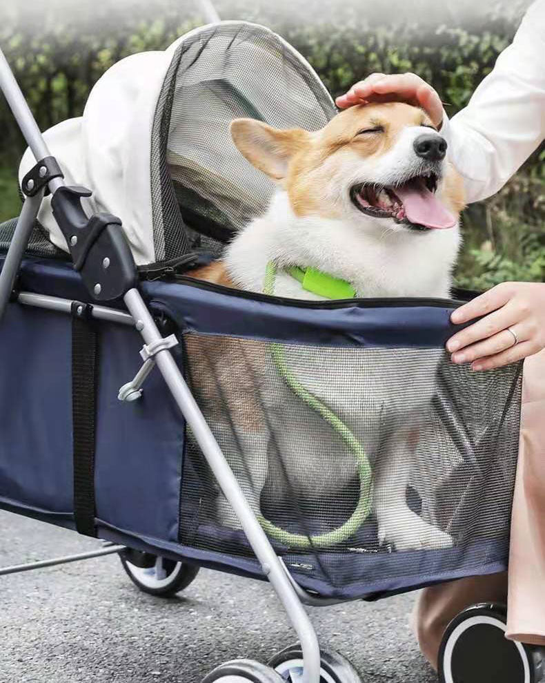 Cat Teddy Outdoor Portable Folding Pet Stroller