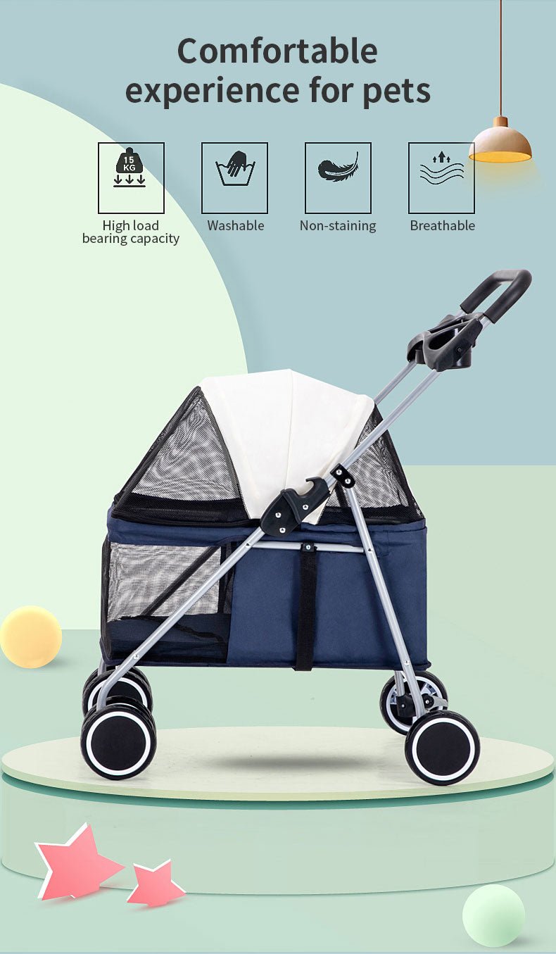 Cat Teddy Outdoor Portable Folding Pet Stroller