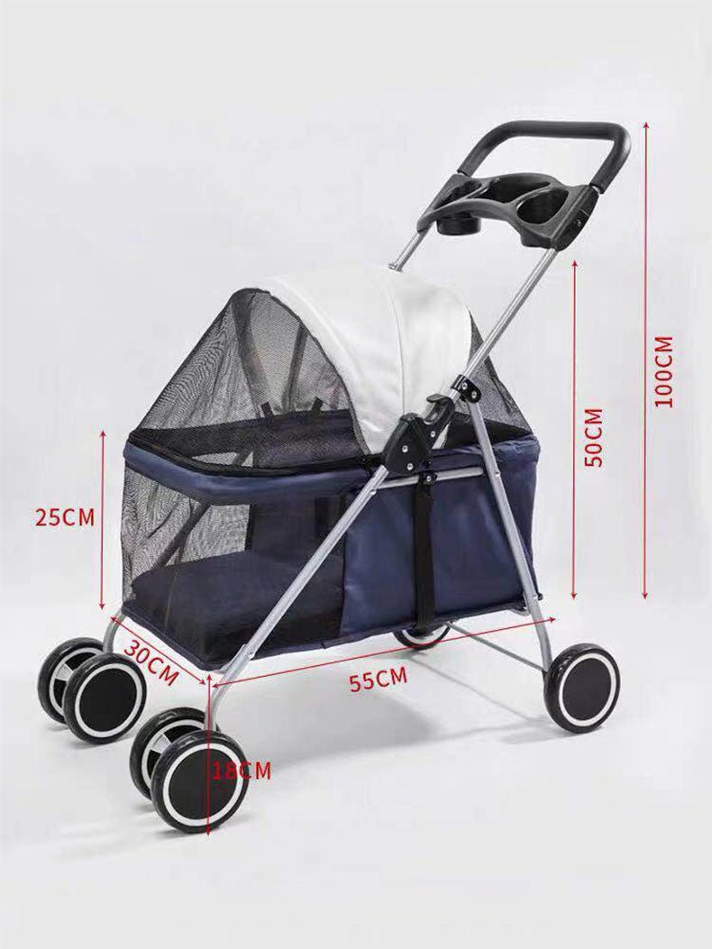 Cat Teddy Outdoor Portable Folding Pet Stroller