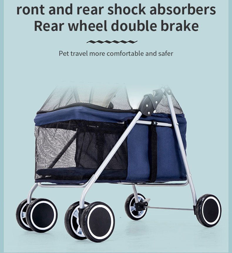 Cat Teddy Outdoor Portable Folding Pet Stroller