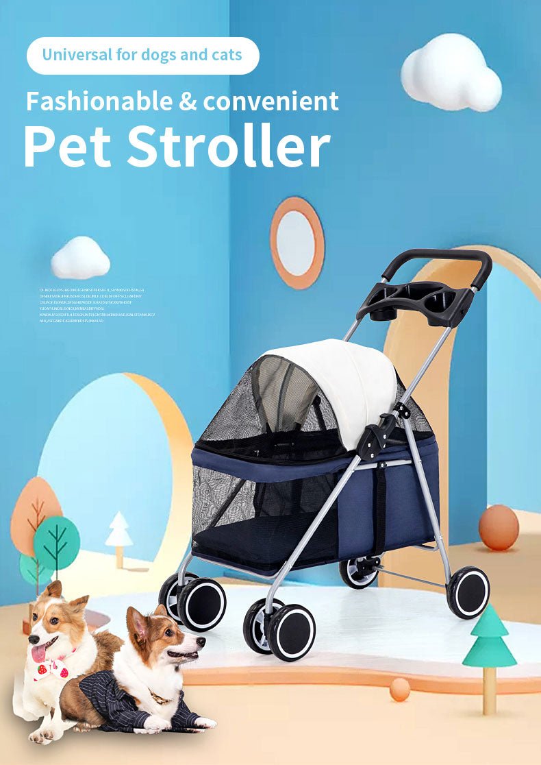 Cat Teddy Outdoor Portable Folding Pet Stroller