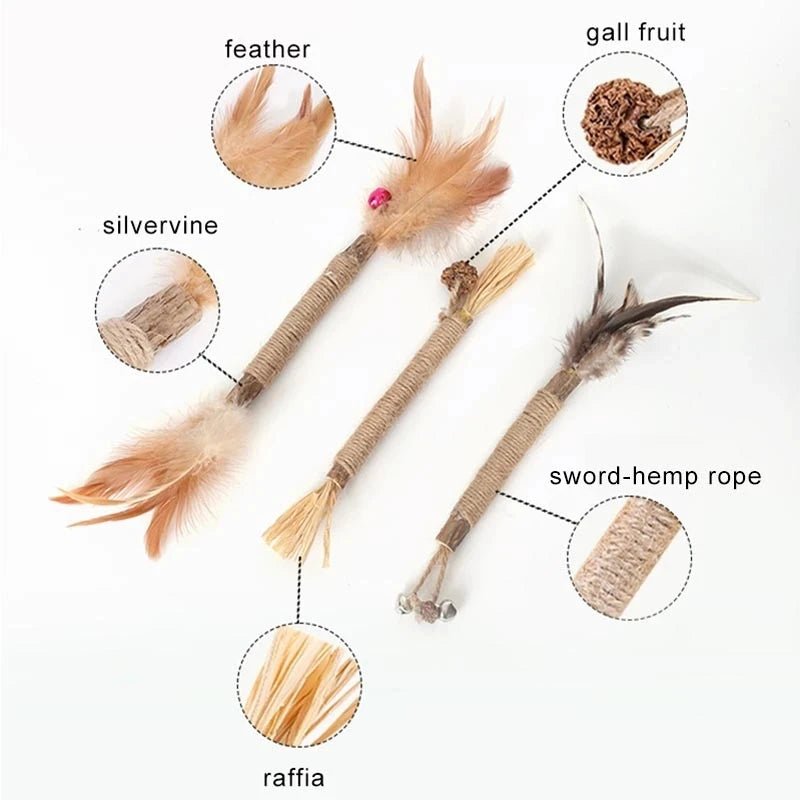 Cat Toys Silvervine Chew Stick for Cleaning Teeth with Silvervine, Hemp, and Lafite Grass