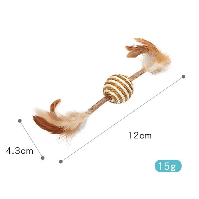 Cat Toys Silvervine Chew Stick for Cleaning Teeth with Silvervine, Hemp, and Lafite Grass