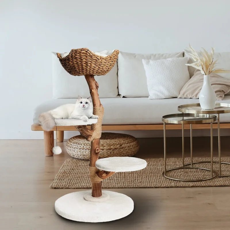 Cat Tree Climbing Frame Vertical Scratching Post with Bed Perch