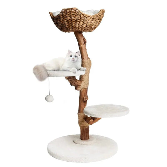 Cat Tree Climbing Frame Vertical Scratching Post with Bed Perch