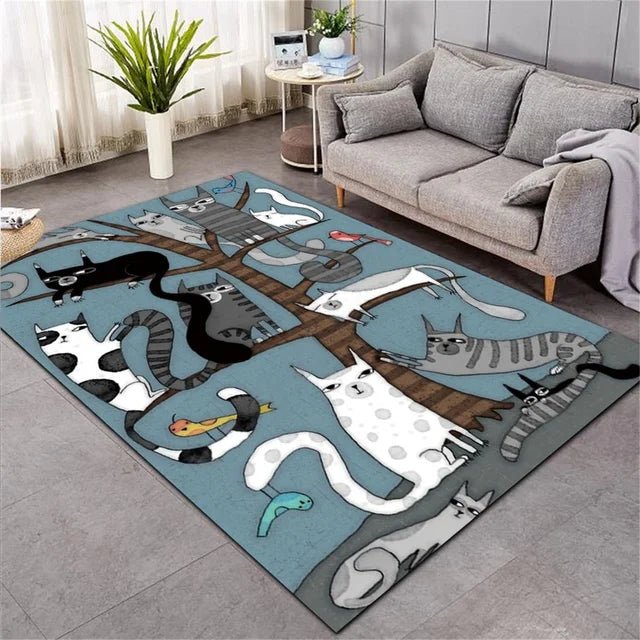 Cats in a Tree Aesthetic Decorative Carpet Rug