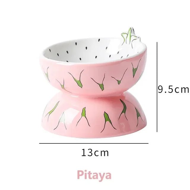 Ceramic Cervical Neck Fruity Cat Bowls