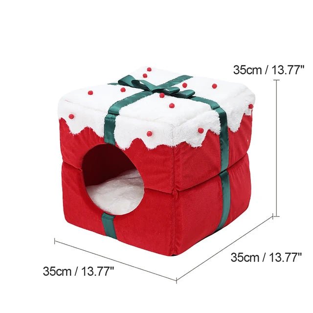 Christmas Box Bell Cat Bed and Home