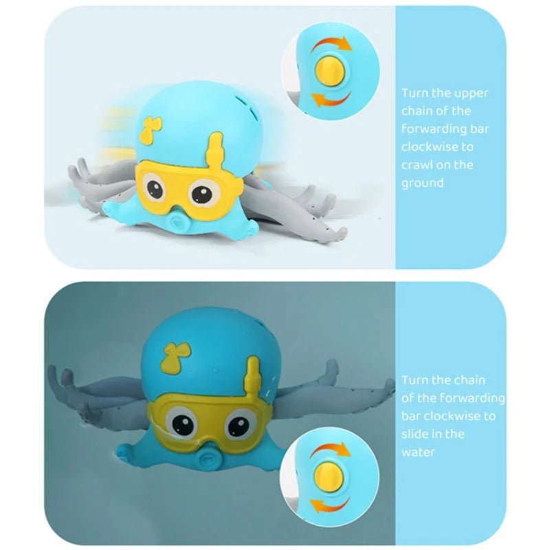 Clockwork Octopus Cat Toy for Land and Water