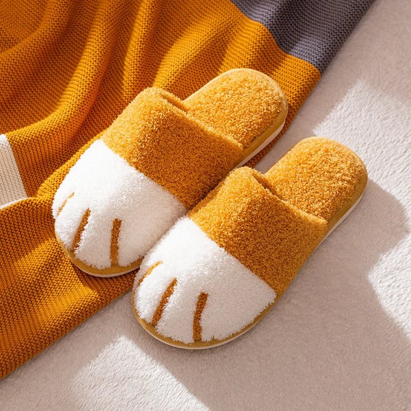 Comwarm Winter Cat Paw Plush Slippers