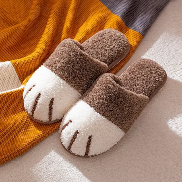 Comwarm Winter Cat Paw Plush Slippers