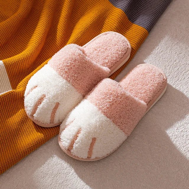 Comwarm Winter Cat Paw Plush Slippers