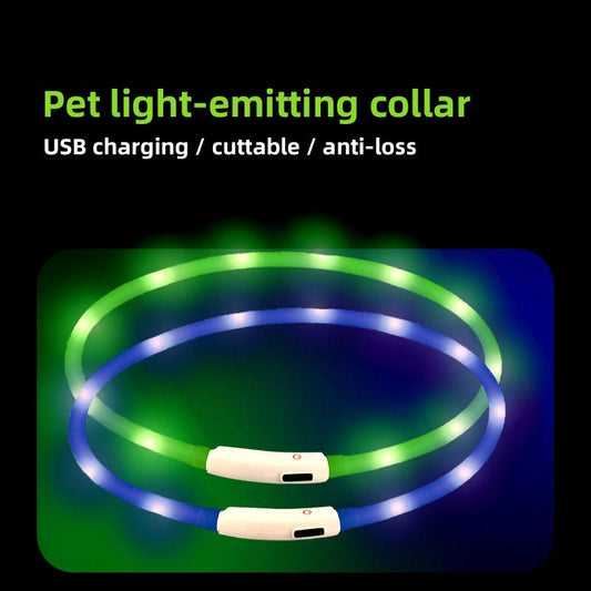 Cuttable USB Rechargeable Silicone Luminous LED Collar