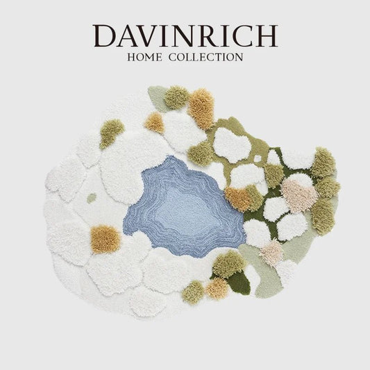 DAVINRICH 3D Garden Moss Tufting Wool Hand Made High-Class Luxury Carpet