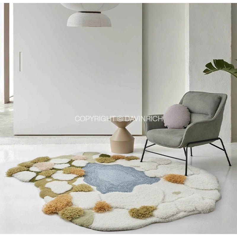 DAVINRICH 3D Garden Moss Tufting Wool Hand Made High-Class Luxury Carpet