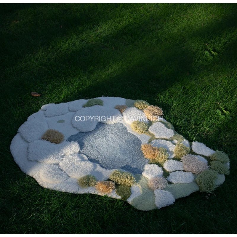 DAVINRICH 3D Garden Moss Tufting Wool Hand Made High-Class Luxury Carpet