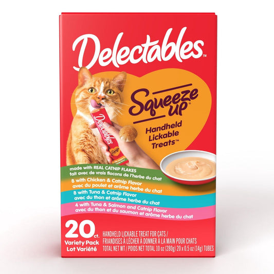 Delectables Chicken & Cat Nip, Tuna & Catnip, Tuna & Salmon Cat Nip Squeeze Up™ Cat Treat, 20 Pack - Catnipster: The Ultimate Cat Accessory Shop - 