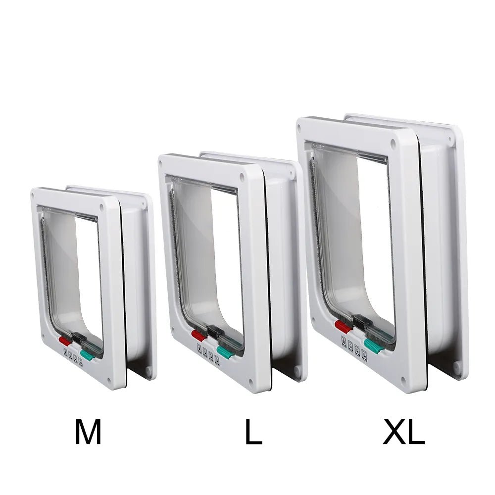 Dog and Cat Flap Door w/ 4-Way Lock Security Flap
