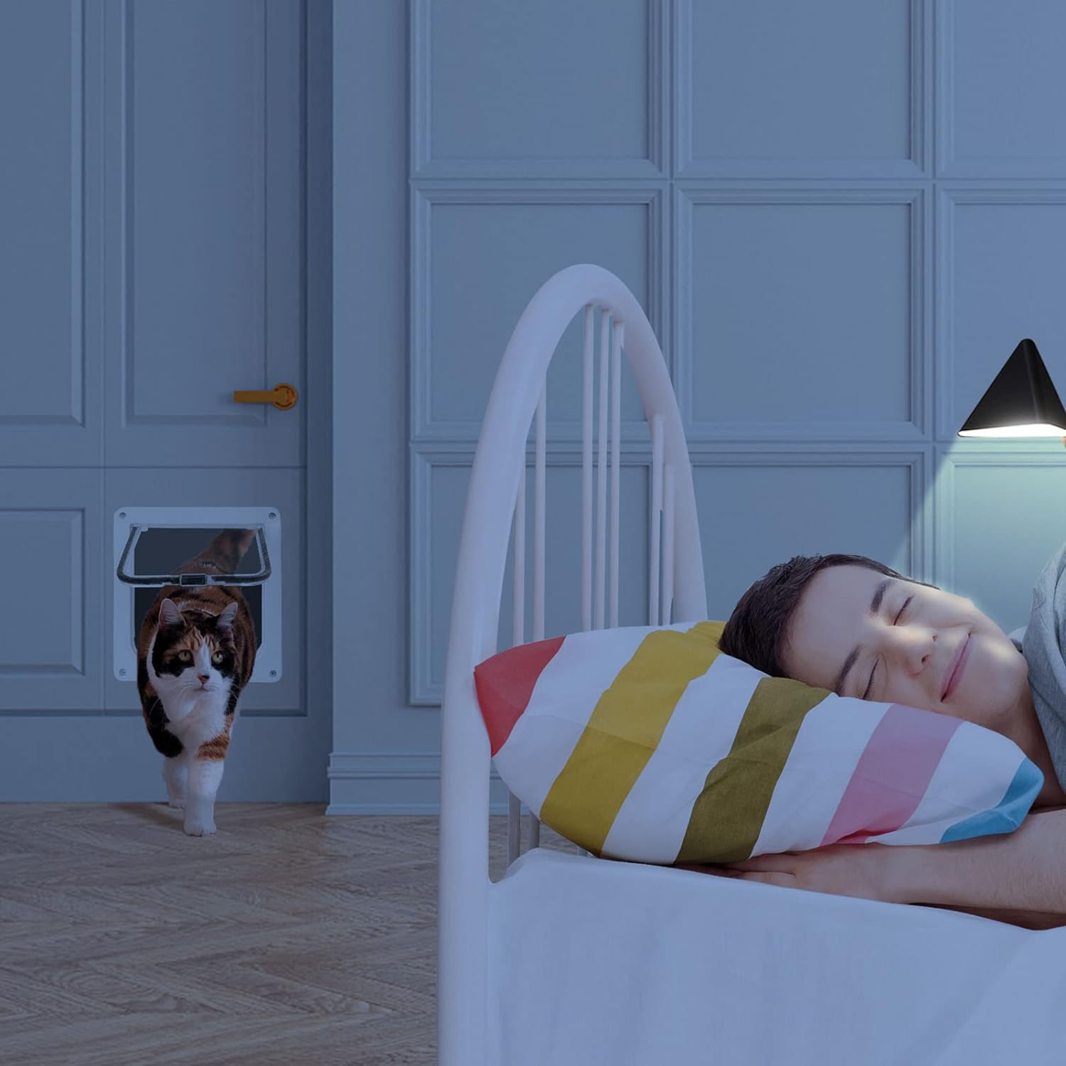 Dog and Cat Flap Door w/ 4-Way Lock Security Flap