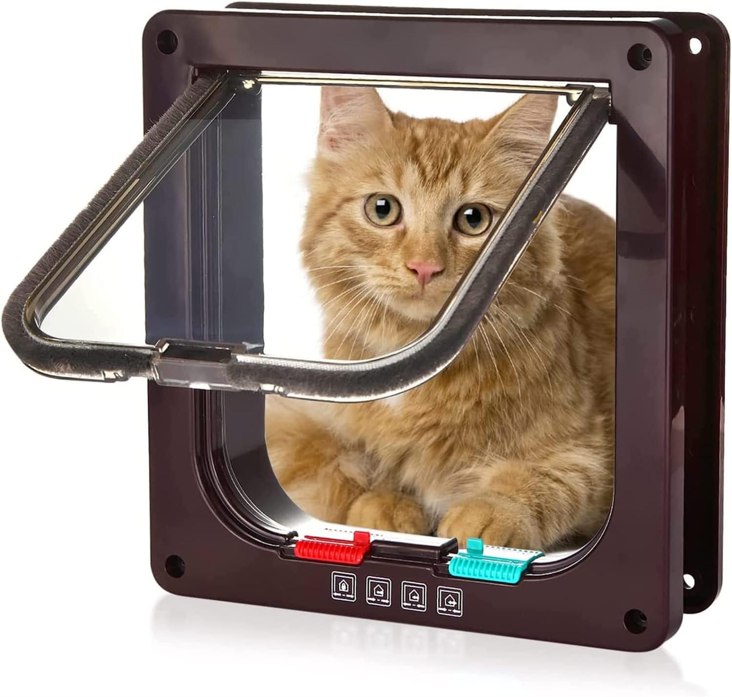 Dog and Cat Flap Door w/ 4-Way Lock Security Flap