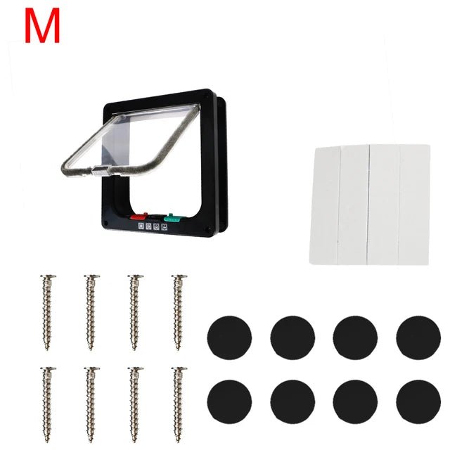Dog and Cat Flap Door w/ 4-Way Lock Security Flap
