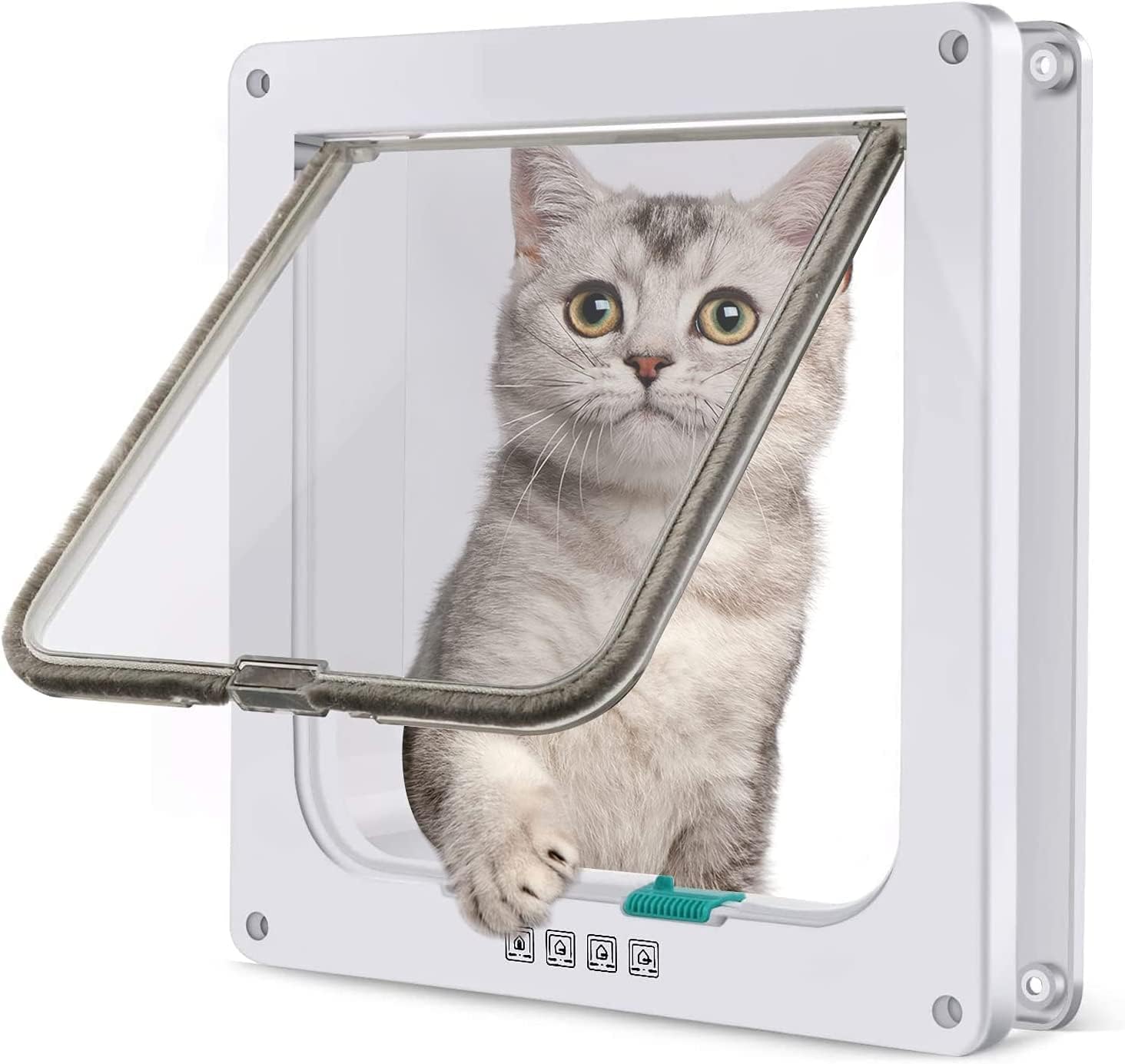 Dog and Cat Flap Door w/ 4-Way Lock Security Flap