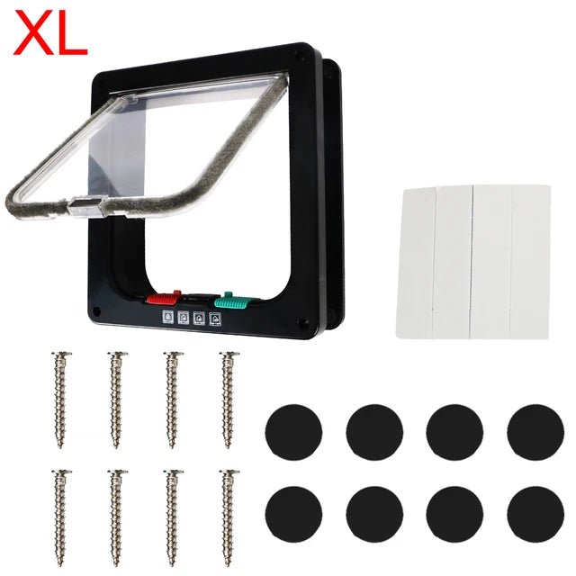 Dog and Cat Flap Door w/ 4-Way Lock Security Flap