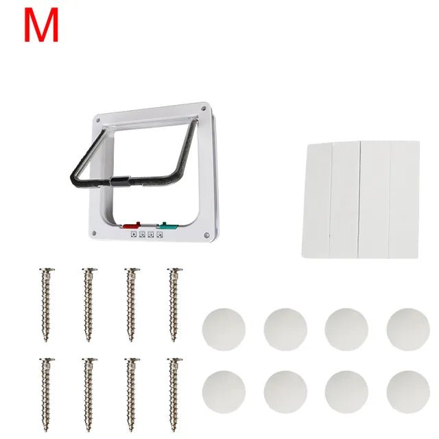 Dog and Cat Flap Door w/ 4-Way Lock Security Flap